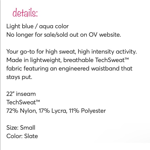 NWOT outdoor voices techsweat 7/8 leggings - Picture 15 of 15